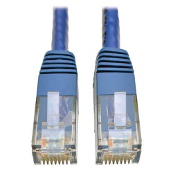 N200-001-BL Premium Cat5/5e/6 Gigabit Molded Patch Cable, 24 AWG, 550 MHz/1 Gbps (RJ45 M/M), Blue, 1 ft.