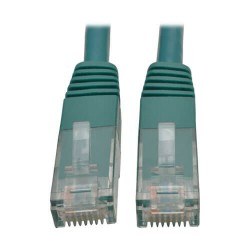 N200-001-GN Premium Cat5/5e/6 Gigabit Molded Patch Cable, 24 AWG, 550 MHz/1 Gbps (RJ45 M/M), Green, 1 ft.