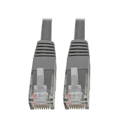 N200-001-GY Premium Cat5/5e/6 Gigabit Molded Patch Cable, 24 AWG, 550 MHz/1 Gbps (RJ45 M/M), Gray, 1 ft.