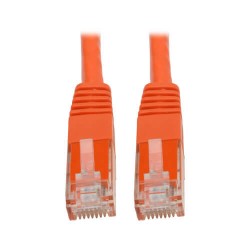 N200-025-OR Premium Cat5/5e/6 Gigabit Molded Patch Cable, 24 AWG, 550 MHz/1 Gbps (RJ45 M/M), Orange, 25 ft.