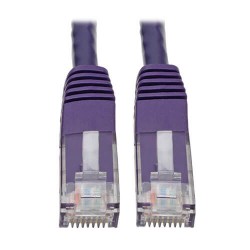 N200-025-PU Premium Cat5/5e/6 Gigabit Molded Patch Cable, 24 AWG, 550 MHz/1 Gbps (RJ45 M/M), Purple, 25 ft.