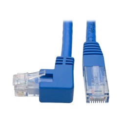 N204-001-BL-DN Down-Angle Cat6 UTP Patch Cable (RJ45) - 1 ft., M/M, Gigabit, Molded, Blue