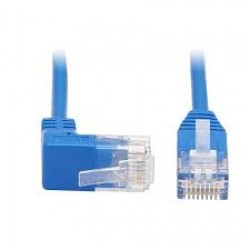 N204-S02-BL-UP Up-Angle Cat6 Gigabit Molded Slim UTP Ethernet Cable (RJ45 Right-Angle Up M to RJ45 M), Blue, 2 ft.