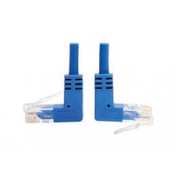 N204-S10-BL-UD Up/Down-Angle Cat6 Gigabit Molded Slim UTP Ethernet Cable (RJ45 Up-Angle M to RJ45 Down-Angle M), Bl