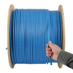 N223-01K-BL Cat6a 10G Bulk UnShielded Solid-Core PVC CMR Cable, Blue, 1000 ft.