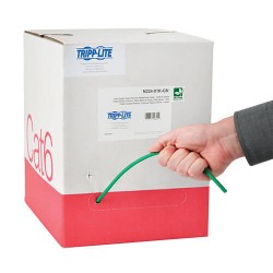 N224-01K-GN Cat6 Gigabit Bulk Solid-Core Plenum-Rated CMP Cable, Green, 1000 ft.