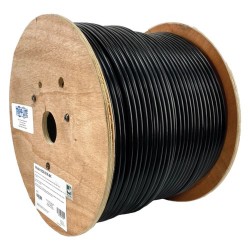 N228-01K-BK Cat6/Cat6e 600 MHz Solid-Core Outdoor-Rated (UTP) Bulk Ethernet Cable - Black, 1000 ft.