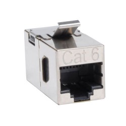 N235-001-SH Cat6 Straight Through Modular Shielded In-line Snap-in Coupler (RJ45 F/F), TAA