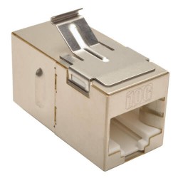N235-001-SH-6A Cat6a Straight-Through Modular Shielded In-Line Snap-In Coupler (RJ45 F/F), TAA