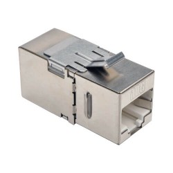 N235-001-SH-6AD Cat6a Straight-Through Modular Shielded In-Line Snap-In Coupler with 90-Degree Down-Angled Port (RJ