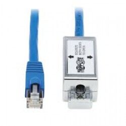N237A-P18N-WHSH Cat6a Junction Box Cable Assembly - Surface Mount, Shielded, PoE+, RJ45/110 Punchdown, 18 in., Blue