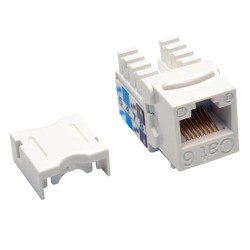 N238-001-WH Cat6/Cat5e 110 Style Punch Down Keystone Jack - White, TAA