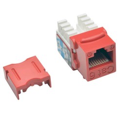 N238-025-RD Cat6/Cat5e 110 Style Punch Down Keystone Jack - Red, 25-Pack, TAA