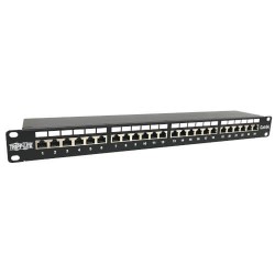 N252-024-6A-SH - 24-Port Cat6a Shielded Patch Panel - 10 Gbps, STP, 110 Punch Down, RJ45, 1U, TAA