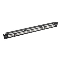 N254-024-6AD 24-Port 1U Rack-Mount Cat6a Feedthrough Patch Panel with 90-Degree Down-Angled Ports, RJ45 Ethernet, T