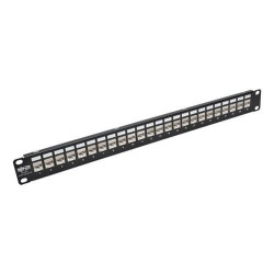 N254-024-SH-D 24-Port 1U Rack-Mount STP Shielded Cat5e/6 Feedthrough Patch Panel with 90-Degree Down-Angle Ports, R
