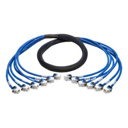 N261-006-6FF-BL Augmented Cat6/Cat6a Pre-Terminated Copper Trunk Bundle, (6x) RJ45 (F/F), 6 ft.