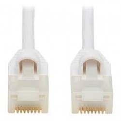 N261AB-S03-WH - Cat6a 10G-Certified Snagless Antibacterial Slim UTP Ethernet Cable (RJ45 M/M), White, 3 ft.