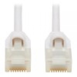 N261AB-S10-WH - Cat6a 10G-Certified Snagless Antibacterial Slim UTP Ethernet Cable (RJ45 M/M), White, 10 ft.