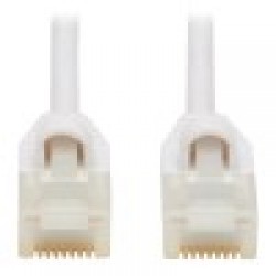 N261AB-S10-WH - Cat6a 10G-Certified Snagless Antibacterial Slim UTP Ethernet Cable (RJ45 M/M), White, 10 ft.