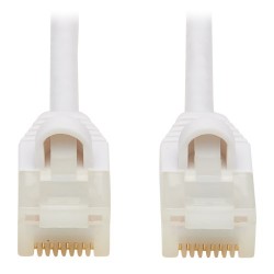 N261AB-S15-WH - Cat6a 10G-Certified Snagless Antibacterial Slim UTP Ethernet Cable (RJ45 M/M), White, 15-ft. (4.57 