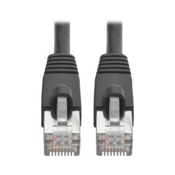 N262-001-BK Cat6a 10G-Certified Snagless Shielded STP Network Patch Cable (RJ45 M/M), PoE, Black, 1 ft.