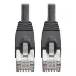 N262-004-BK Cat6a 10G-Certified Snagless Shielded STP Ethernet Cable (RJ45 M/M), PoE, Black, 4 ft.