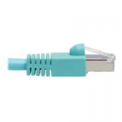 N262-008-AQ Cat6a 10G-Certified Snagless Shielded STP Ethernet Cable (RJ45 M/M), PoE, Aqua, 8 ft.