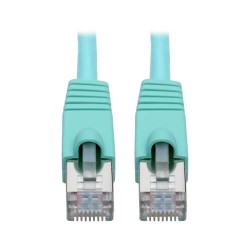 N262-035-AQ Cat6a 10G-Certified Snagless Shielded STP Network Patch Cable (RJ45 M/M), PoE, Aqua, 35 ft.