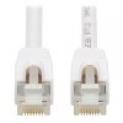 N262AB-003-WH - Cat6a 10G Certified Snagless Antibacterial S/FTP Ethernet Cable (RJ45 M/M), PoE, White, 3-ft. (0.91