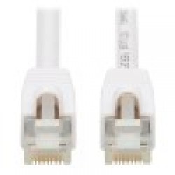 N262AB-007-WH - Cat6a 10G Certified Snagless Antibacterial S/FTP Ethernet Cable (RJ45 M/M), PoE, White, 7-ft. (2.13