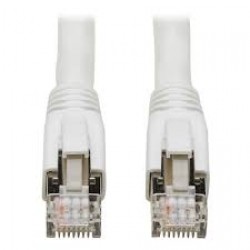 N272-060-WH Cat8 25G/40G-Certified Snagless Shielded S/FTP Network Ethernet Cable (RJ45 M/M), PoE, White, 60 ft.