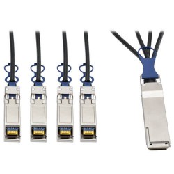 N281-02M-BK QSFP+ to 10 GbE SFP+ Passive DAC Breakout Cable (M/M), QSFP+ to (x4) SFP+, Compatible to Cisco QSFP-4SF