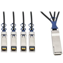 N281-03M-BK QSFP+ to 10 GbE SFP+ Passive DAC Breakout Cable (M/M), QSFP+ to (x4) SFP+, Compatible to Cisco QSFP-4SF