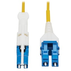 N381L-01M 400G Duplex Singlemode 8.3/125 OS2 Fiber Optic Cable (CS-UPC/LC-UPC), Round LSZH Jacket, Yellow, 1 m