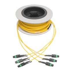 N392-15M-3X8-AP MTP/MPO (APC) Singlemode Slim Trunk Cable, 24-Strand, 40/100 GbE, 40/100GBASE-PLR4, Plenum, 6mm Dua