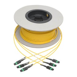 N392-61M-3X8-AP MTP/MPO (APC) Singlemode Slim Trunk Cable, 24-Strand, 40/100 GbE, 40/100GBASE-PLR4, Plenum, 6mm Dua