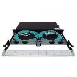 N48M-2M8L4-20 - Preloaded Fiber Panel, 1U - 2x (12F MTP/MPO-PC to 4x LC Duplex F/M) 8F Trunk Cables, OM4 Multimode,