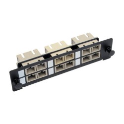 N492-06D-SC High-Density Fiber Adapter Panel (MMF/SMF), 6 SC Duplex Connectors, Black