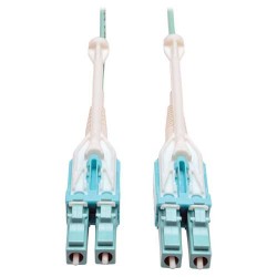 N820-01M-T 10Gb Duplex Multimode 50/125 OM3 LSZH Fiber Patch Cable with Push/Pull Tab Connectors, (LC/LC) - Aqua, 1