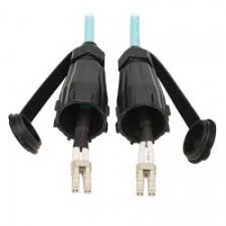 N820-02M-IND 10Gb Rigid Industrial Duplex Multimode 50/125 OM3 Fiber Patch Cable (LC/LC) - IP68, Aqua, 2 m (6.6 ft.