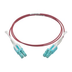 N821-02M-MG-T 10 Gb Duplex Multimode 50/125 OM4 LSZH Fiber Patch Cable (LC/LC), Push/Pull Tabs, Magenta, 2 m (6.5 f