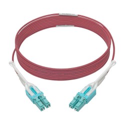 N821-03M-MG-T 10 Gb Duplex Multimode 50/125 OM4 LSZH Fiber Patch Cable (LC/LC), Push/Pull Tabs, Magenta, 3 m (10 ft