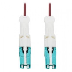 N822C-10M-MG 400G Duplex Multimode 50/125 OM4 Fiber Optic Cable (CS-PC/CS-PC), Round LSZH Jacket, Magenta, 10 m