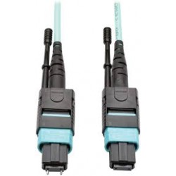 N842-05M-12-MF MTP/MPO Multimode Patch Cable, 12 Fiber, 40Gb, 40 GBASE-SR4, OM3 Plenum-Rated (M/F), Aqua, 5M (16 ft