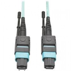 N842-10M-12-MF MTP/MPO Multimode Patch Cable, 12 Fiber, 40Gb, 40 GBASE-SR4, OM3 Plenum-Rated (M/F), Aqua, 10M (32 f