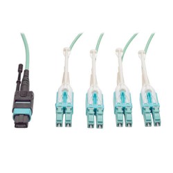 N844-01M-8LC-PT MTP/MPO Fan-out Cable with Push/Pull Tab Connectors, MTP/MPO to 8xLC, 40GbE, 40GBASE-SR4,OM3 Plenum