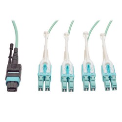N844-05M-8LC-PT MTP/MPO Fan-out Cable with Push/Pull Tab Connectors, MTP/MPO to 8xLC, 40GbE, 40GBASE-SR4,OM3 Plenum
