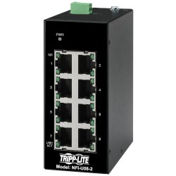 NFI-U08-2 - 8-Port Unmanaged Industrial Ethernet Switch - 10/100 Mbps, Ruggedized, -40Â° to 75Â°C, DIN Mount