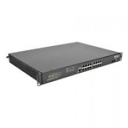 NSS-G16D2 16 10/100/1000Mbps Port Gigabit L2 Web-Smart Managed Switch, 2 SFP Slots, 36 Gbps, Web, 8-Outlet 120V PDU